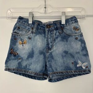 Vintage Limited Too Butterfly Embroidered Jean Shorts 
Girls 8 Slim